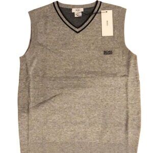 Hugo Boss Boy's Vest Sweater Cardigan Gray Size 14-S